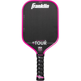Професійна ракетка для піклболу Franklin Sports FS Tour Series з сирого вуглецевого волокна T700, цілісна конструкція з епоксидною смолою, затверджено USA Pickleball, моделі Dynasty і Tempo, 14/16 мм, сірий, синій, рожевий