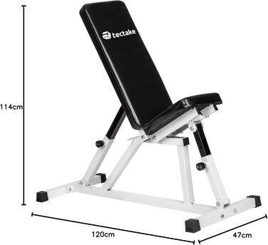 Лава для ваги TecTake, регулювання спинки в 7 і 4 напрямках, 120x47x114 см