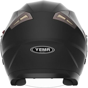 Мотоциклетний шолом YEMA YM-627 чорний матовий з подвійним візором, сонцезахисним козирком, сертифікат ECE для дорослих, чоловіків та жінок