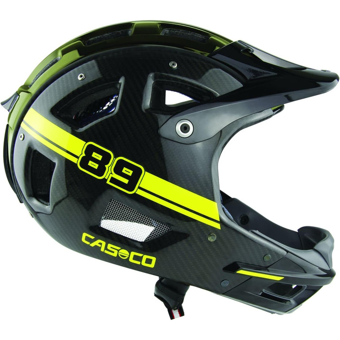 Шолом CASCO MTBE Fullface Black-Carbon Neon, розмір 56-58 см