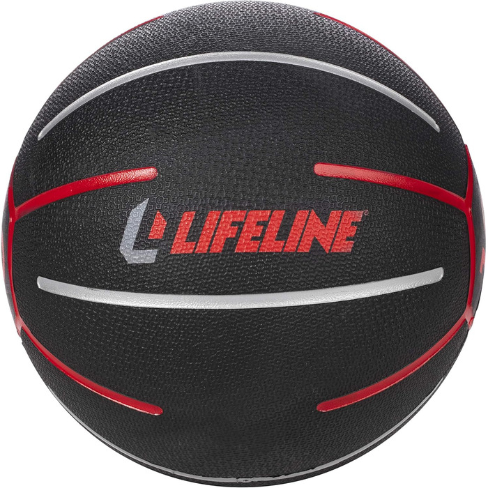 Медичний м'яч Lifeline USA для фітнесу та тренувань, чорний/червоний