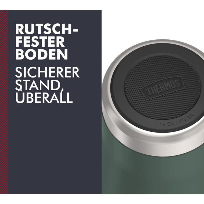Термокружка Thermos ICON 470 мл зелена, ізольована, з нержавіючої сталі, для кави, тримає тепло 7 годин, холод 22 години, герметична, можна мити в посудомийці, BPA-free