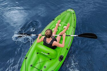 Надувний каяк Bestway Hydro-Force Koracle для риболовлі, комплект: ручний насос, весло, сумка, 1-місний човен, різні стилі