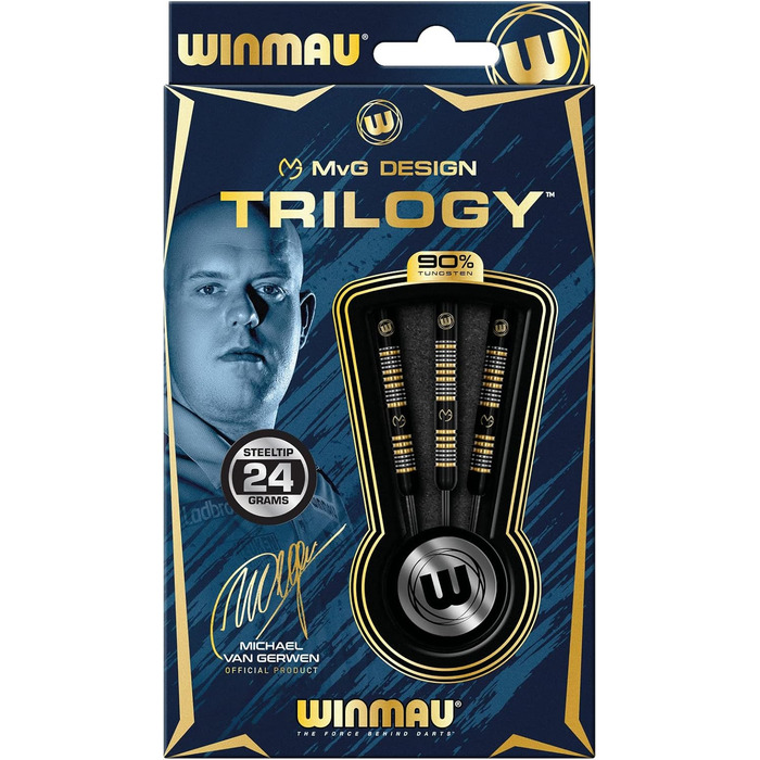 Набір дротиків WINMAU MvG Trilogy сталевий наконечник 24г з польотами