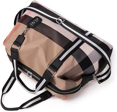 Дорожня спортивна сумка для жінок GMY Bag, велика, з відділенням для вологих речей, картатий візерунок, 48x20x33 см, 32 л, червона – ручна поклажа, фітнес, уікенд