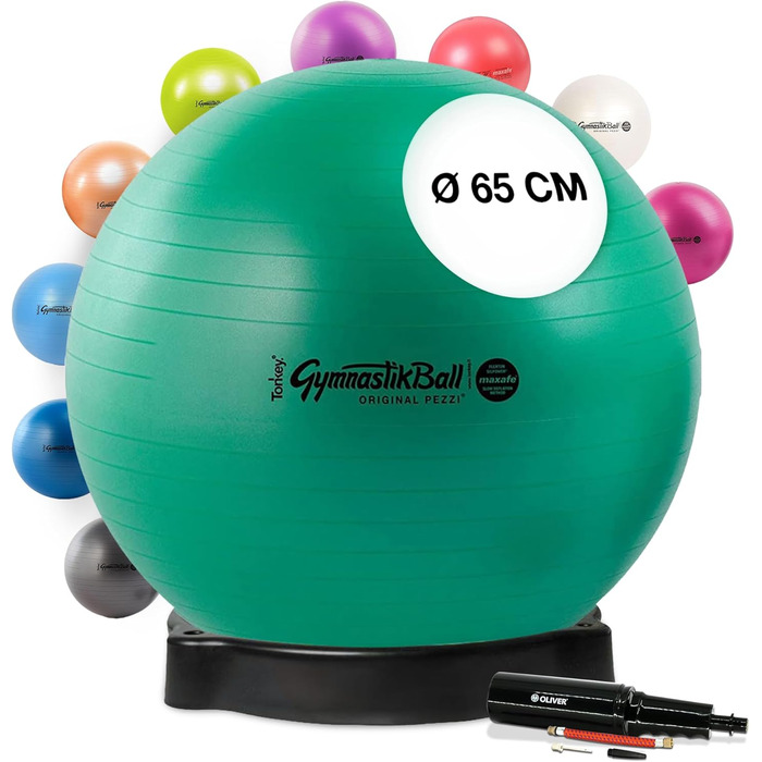 М'яч Pezzi MAXAFE 42-75 см з Ball Bowl & Pump 65 см Зелений