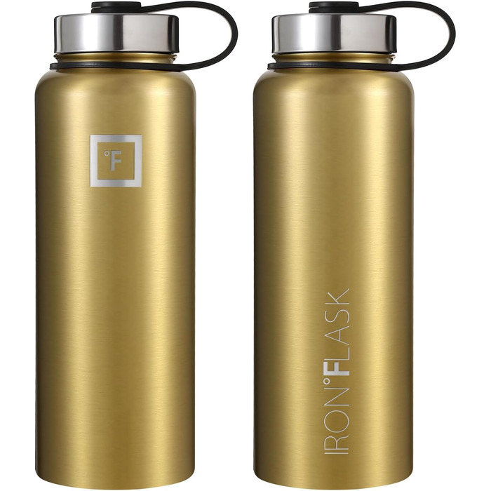 Пляшка IRON FLASK 1,2 л, 3 кришки, герметична, нерж. сталь, ізольована