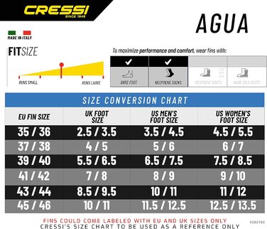 Ласти Cressi Agua US Man 10/11 Леді 11/12 EU 43/44 синій