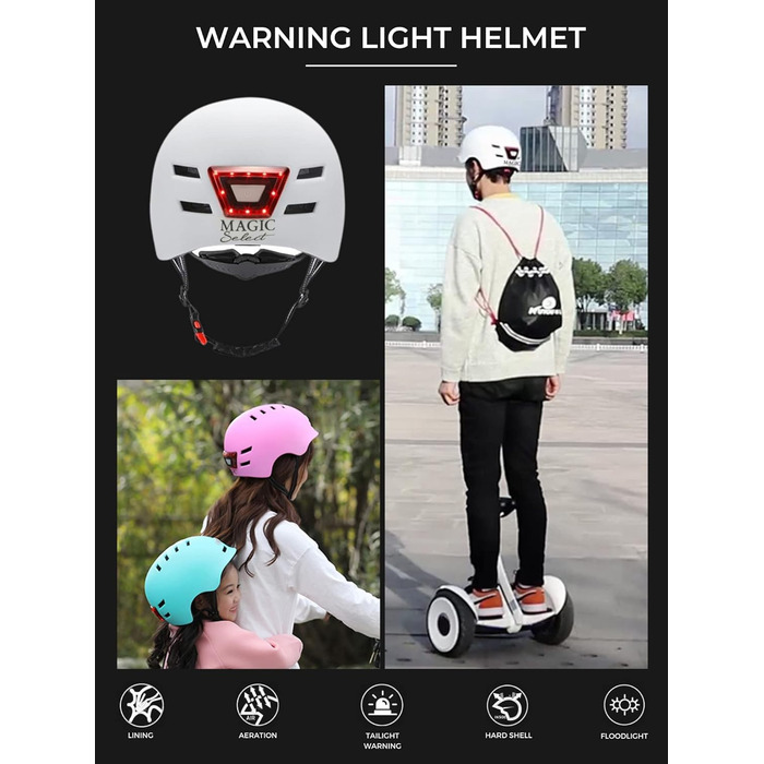 Універсальний спортивний шолом для дорослих Fahhradhelm/E-Scooter – ABS+EPS, 11 вентиляцій, знімна підкладка, регулювання, для велосипеда, електросамоката, скейтборду