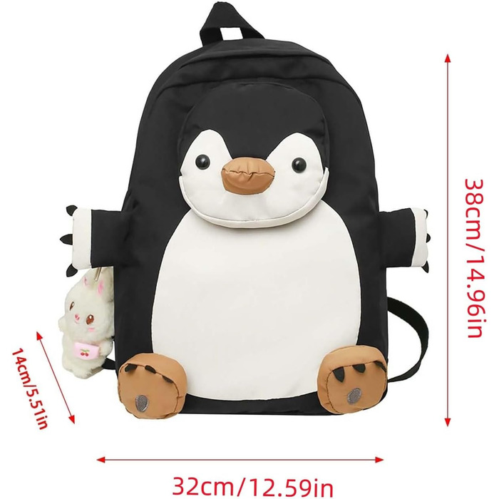 Рюкзак Girl Penguin з підвіскою, синій, One Size