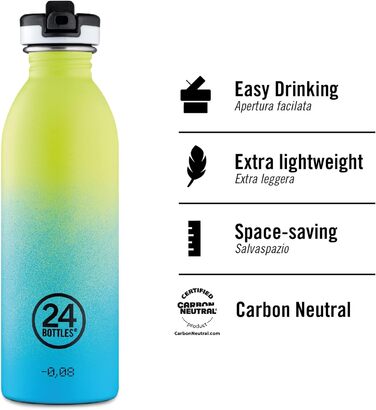Пляшка для води 24Bottles Urban Purple Rhythm 500 мл, нержавіюча сталь, спортивна кришка