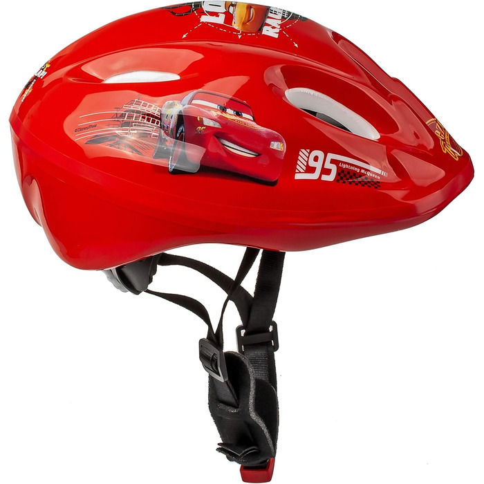Дитячий велосипедний шолом Cars Lightning McQueen, розмір 52-56 см, регульований, TÜV сертифікат, для дітей 3-15 років, з можливістю персоналізації імені, alles-meine.de GmbH