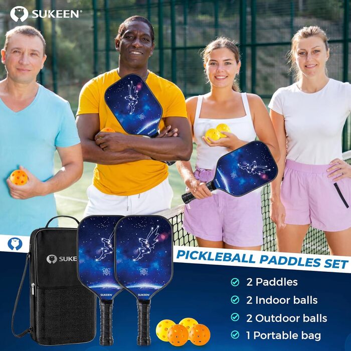 Набір Sukeen Pickleball, 2 шт. Зоряне небо, з сумкою для перенесення