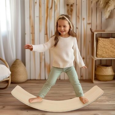 Дерев'яна балансувальна дошка для дітей з фетром, антиковзна, Montessori, для дому, іграшка для розвитку координації, від 3 років, 83x30x1,5 см, натуральне дерево
