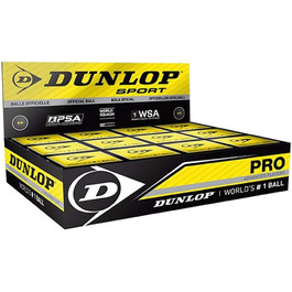 М'яч для сквошу Dunlop Pro XX - чорний/подвійний пакет Yellow Dot 12