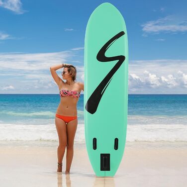Надувна SUP-дошка для серфінгу 10FT з аксесуарами: регульоване весло, насос, рюкзак, трос, для дорослих, до 200 кг, для водного спорту та веслування