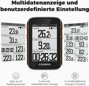 Велокомп'ютер COOSPO BC200 GPS, Bluetooth 5.0 ANT, 2.4