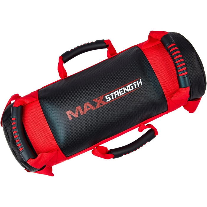 Боксерська груша MaxStrength з наповнювачем, 15 кг, чорний/червоний