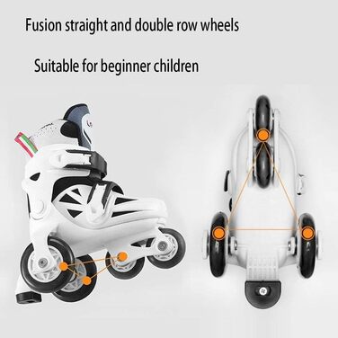 Роликові ковзани Sumeber Inline Kids Tri-Line регульована довжина Kid Boys Girls Roller Skates Outdoor/Indoor (рожеві, S(31-34))