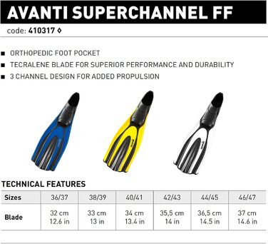 Ласти Avanti Superchannel Ff 44 жовті