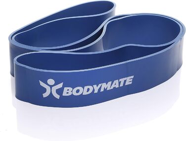 Фітнес-гумка BODYMATE 208 см, еластична стрічка опору з натурального латексу, тренує силу, витривалість, координацію, гнучкість і багато іншого, для початківців і професіоналів 5. X-STRONG-BLUE 6,2 см (опір 28-80 КГ)