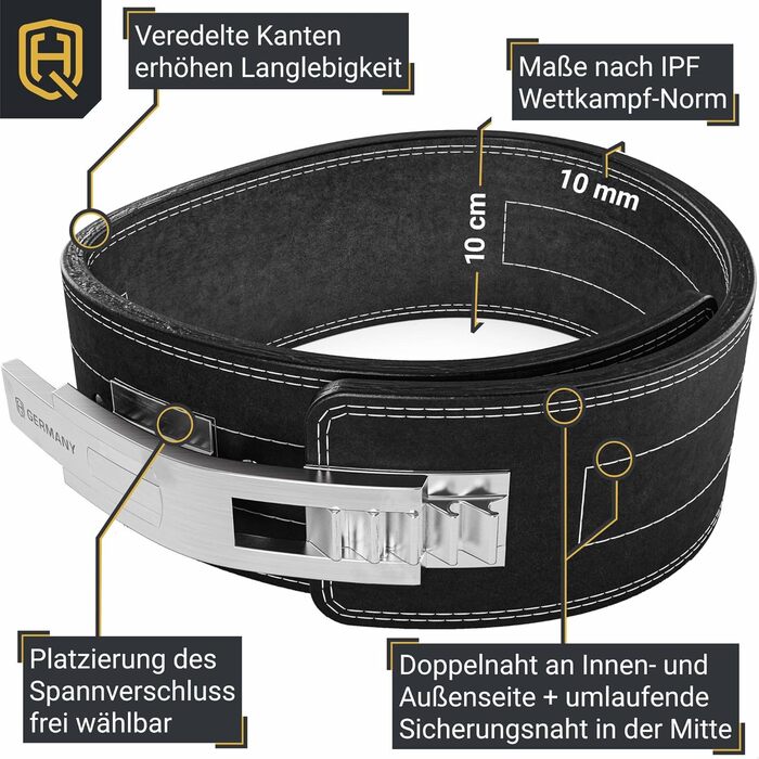 Німеччина Пояс для важкої атлетики Коров'яча шкіра Нерж. сталь"