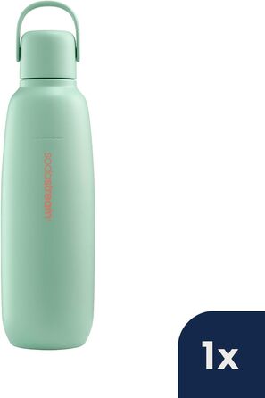 Металева пляшка SodaStream Fizz&go COOL 0,9 л, м'ятна, сумісна з Duo, E-Duo, Terra, для газованої води, тримає температуру до 12 годин, можна мити в посудомийці, BPA Free