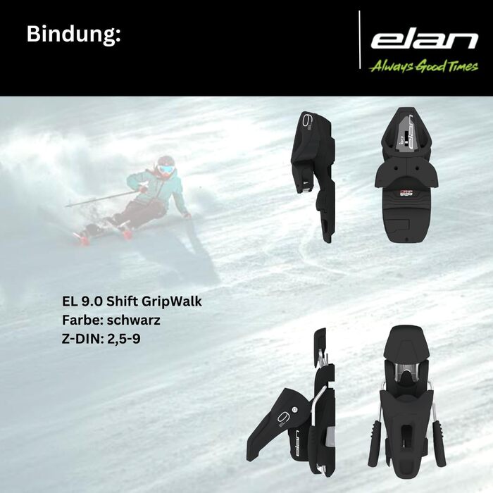 Лижі Elan Snow White 146см з кріпленням EL9.0 Grip Walk Z2,5-9