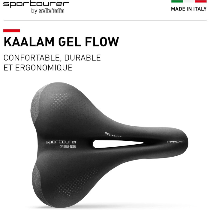 Сідло Sportourer KAALAM Gel Flow, м'яке, світловідбиваюче, водонепроникне