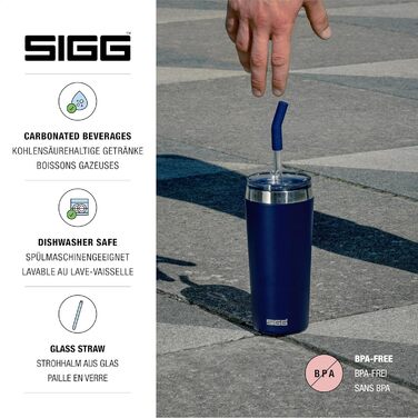 Кружка SIGG Helia 0,45/0,6 л зі скляною соломинкою та щіткою, без BPA