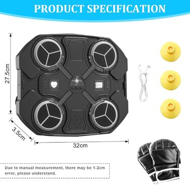 Боксерська машина Hengrongshen, світлодіодна, Bluetooth, з рукавичками