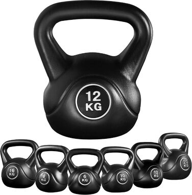 Гиря Yaheetech Kettlebell Sport з пластиковим покриттям 6-20 кг Обважнювачі для махових гантелей Гантель для силових тренувань і кросових тренувань (12,0 кілограмів)