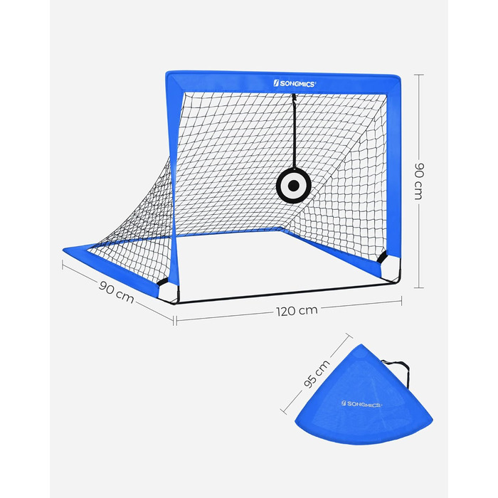 Футбольні ворота для дітей SONGMICS складні 2 шт 120х90 см сині