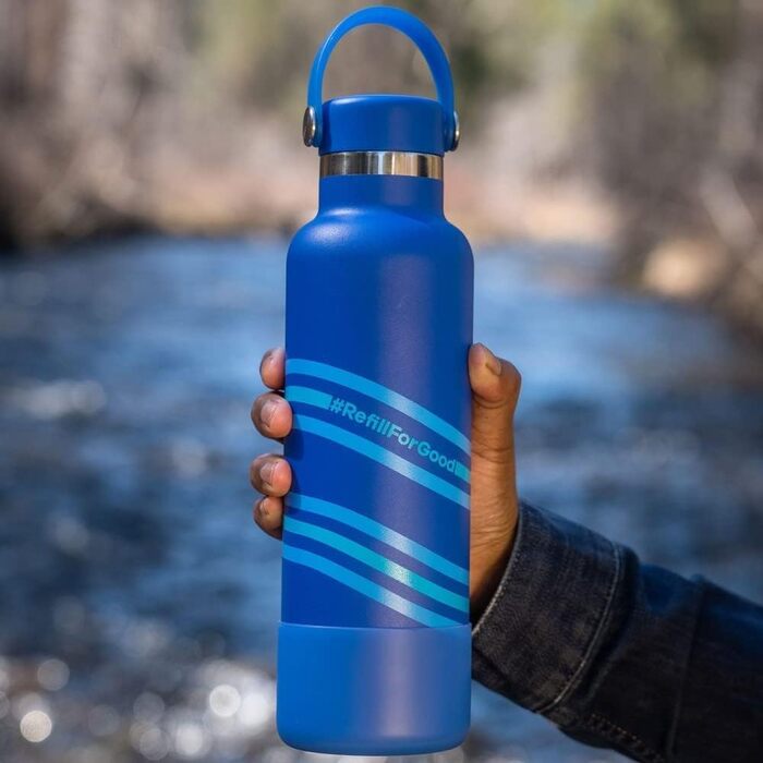 Термобутилка HYDRO FLASK 621 мл Refill For Good, вакуумна нержавіюча пляшка для води, спортивна, з герметичною кришкою Flex, стандартне горлечко, біла