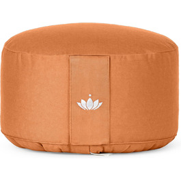 Подушка для медитації Lotuscrafts Yoga Cushion Extra High - Висота сидіння 20 см - Бавовняний чохол, який можна прати - Подушка для сидіння для йоги з наповнювачем зі спельти - Сертифіковано GOTS (Terra Orange)