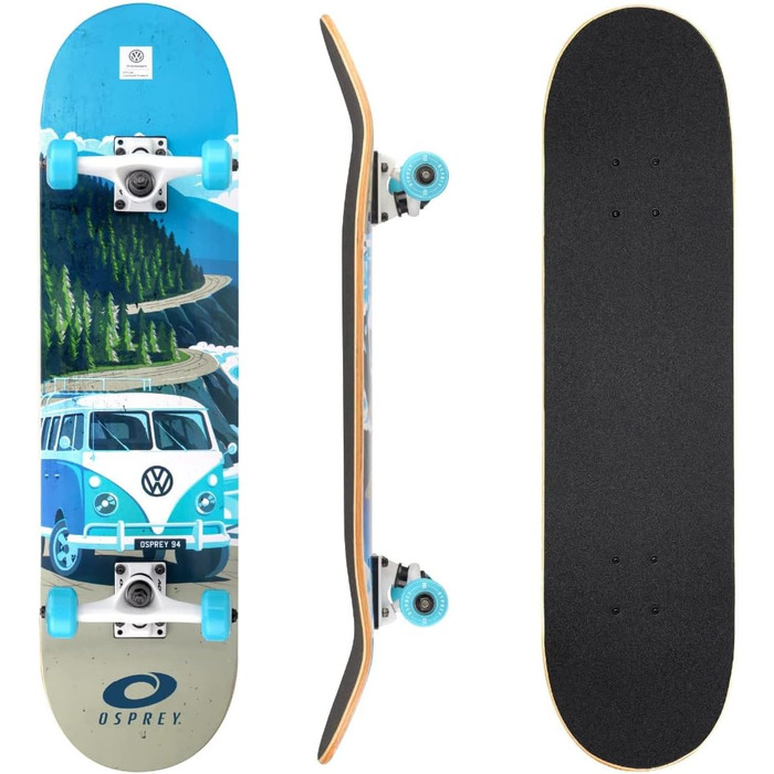 Скейтборд Osprey Volkswagen Absolute Beginner Double Kick Trick, 78,7 x 20,3 см Maple Deck Explorer