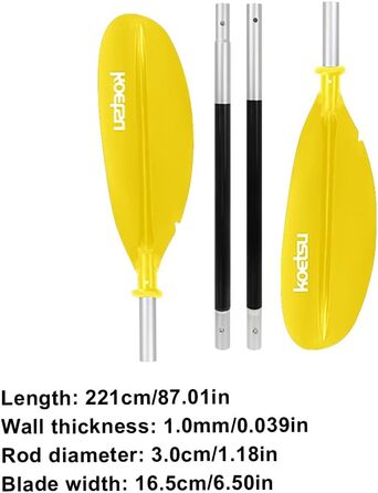 Весло JUCHRZEY Surfpadle Alu SUP Paddle 4 частини (жовтий)