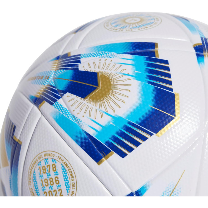 М'яч для футболу adidas Аргентина Ліга, розмір 4, білий/блакитний/золотий, унісекс