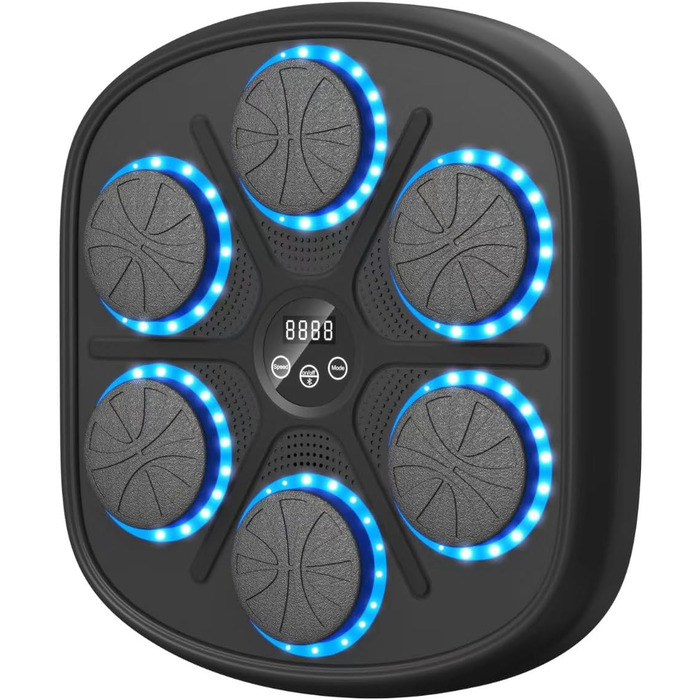 Музична боксерська машина з LED-підсвіткою, Bluetooth, 9 режимів швидкості та підрахунком ударів, електронний тренажер для дітей і дорослих, музичний бокс для дому та спортзалу