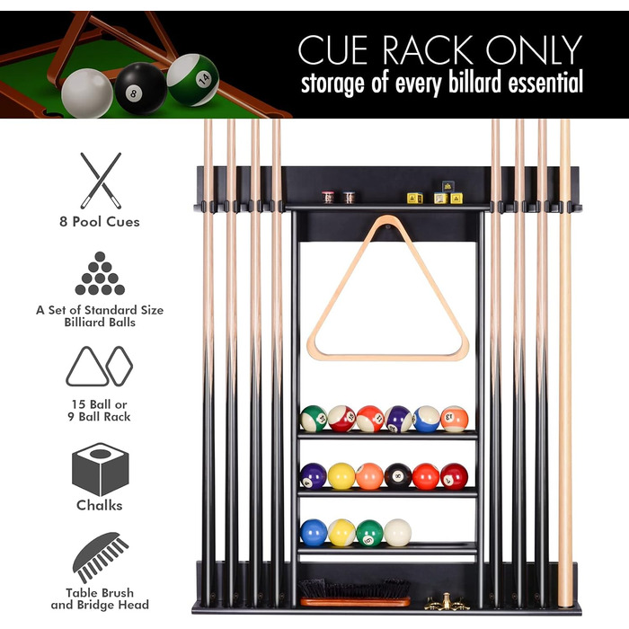 Стійка Cue Rack настінне кріплення, сосна, 8 тримачів для київ