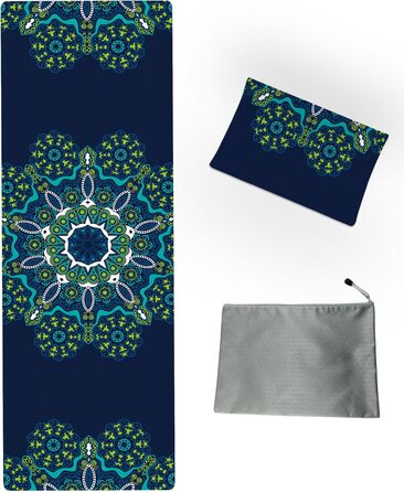 Складаний легкий килимок для йоги LaiEr 183x61x0,15 см з малюнком Mixed Flowers – портативний, для йоги, пілатесу, бікраму та фітнесу
