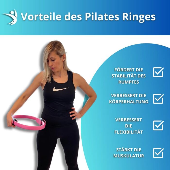 Лебідка Pilates Ring PRO Преміальна якість з м'якою підкладкою, протиковзкою ручкою Кільце опору для тренувань всього тіла, йоги та фізіотерапії Тренажери для домашніх тренувань і студійних тренувань рожеві