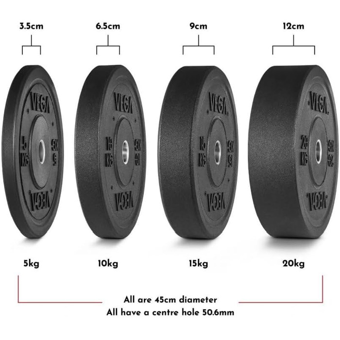 Бампер VEGA Fitness 15kg - Олімпійська вага з гумовим покриттям