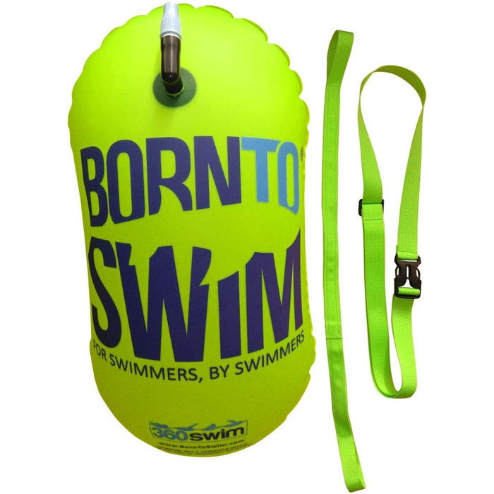 Буй буксируваний унісекс BornToSwim, неоновий зелений (28x49 см)