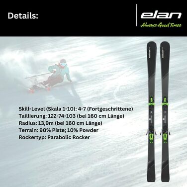 Гірські лижі Carving Skis Allmountain Rocker - Elan Explore 8 LS - з кріпленнями EL10.0 Grip Walk - 2024 - Allmountain Skis - для просунутих лижників 168см