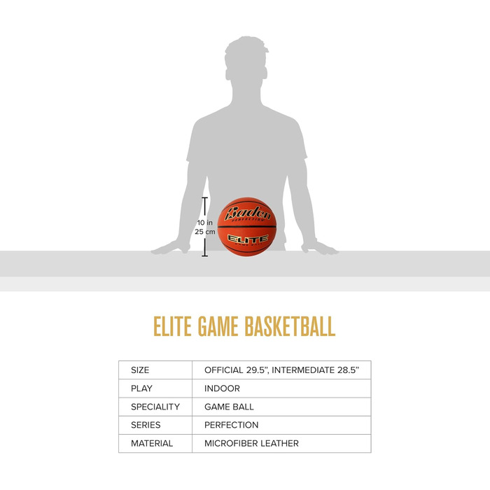 Баден Елітна гра в приміщенні Баскетбол офіційний розмір 7 (29,5 дюймів).