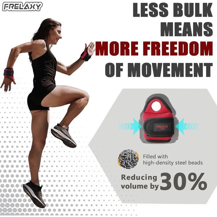 Обважнювачі для зап'ясть Frelaxy з петлею для великого пальця, 2 x 0,9 кг, 2 x 1,4 кг, для бігу, йоги, силових тренувань, чоловіків і жінок