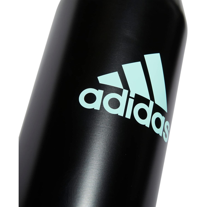Термобутилка adidas 1 л, нержавіюча сталь 18/8, подвійні стінки, для гарячих і холодних напоїв, чорна/м'ятна/синя