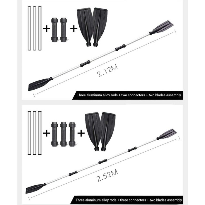 Комплект Stecto 2 знімних весла для каное 126 см, регульоване, Alu