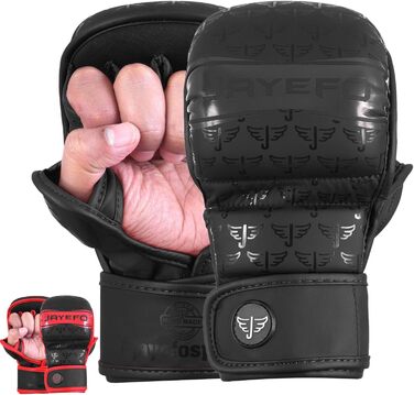 Jayefo MMA рукавички для спарингу та греплінгу з відкритою долонею, підтримка зап'ястя, універсальні для чоловіків і жінок, для MMA, боксу, муай тай, кікбоксингу